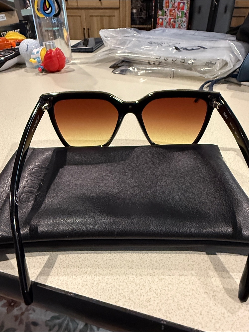 Quay Black Oversized Square Women's Sunglasses - Picture 2 of 3